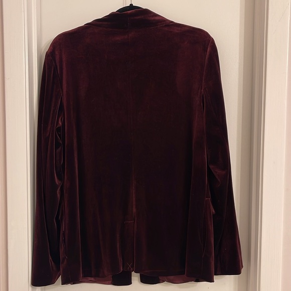 Burgundy velvet blazer - Picture 3 of 5